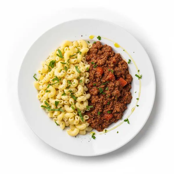 Arabic Style Beef Bolognese With  Basil Macaroni